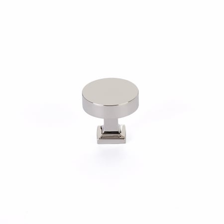 Schaub 1-1/4in Diameter Haniburton Cabinet Knob with Square Base Polished Nickel Finish 469-PN