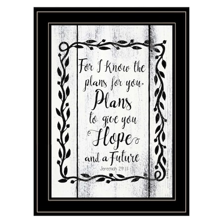 Homeroots Plans to Give You Hope 2 Black Framed Print Wall Art 407749