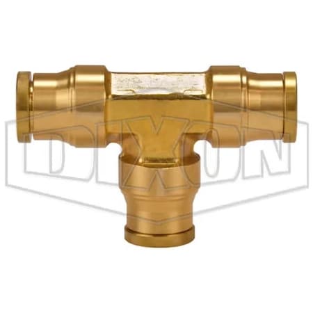 Dixon Push-In Union Tee, 3/8 in Nominal, Tube, Brass, Domestic 6412