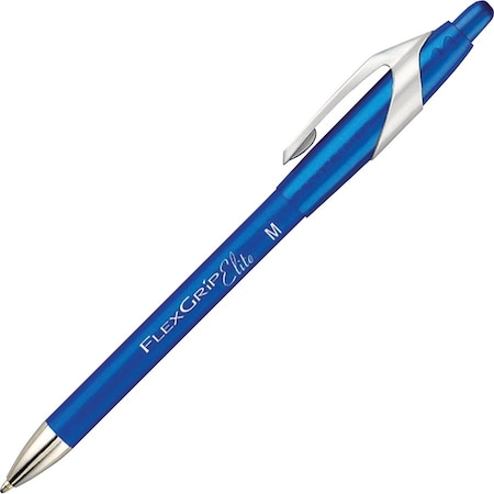 Sanford Paper Mate, FLEXGRIP ELITE RETRACTABLE BALLPOINT PEN, MEDIUM 1MM, BLUE INK/BARREL, DOZEN 85581