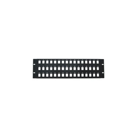 Cable Wholesale Rackmount 48 Port Blank Keystone Patch Panel, 3U 68PB-02048