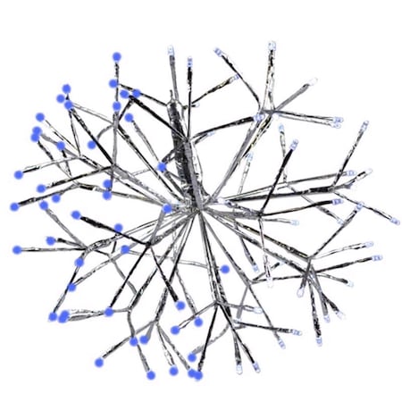 Celebrations LED Blue/Pure White Shimmering Sphere 12 in. Hanging Decor 23-10007A