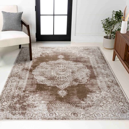 Jonathan Y Rosalia Cottage Medallion Cream/Brown 5 ft. x 8 ft. Area Rug MDP402B-5