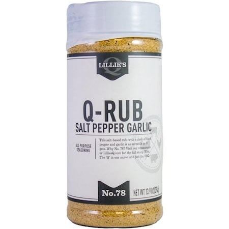 Lillies Q Q-Rub, Salt, Pepper, Garlic, 7.9 oz Jar LQ00112-C