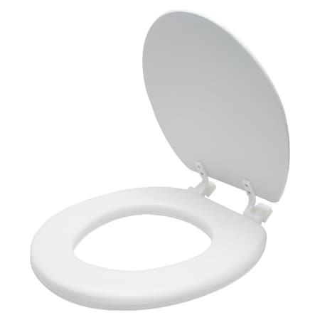 Prosource Toilet Seat, Round, PP, White, Plastic Hinge S001-WH