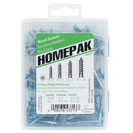 Aceds Flat & Pan Head Assortment Wood Screw, 5PK 5669692