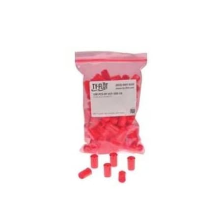 Ty-Flot Tube Cap, 1.312 in, Red, PK100 VCF131224RD