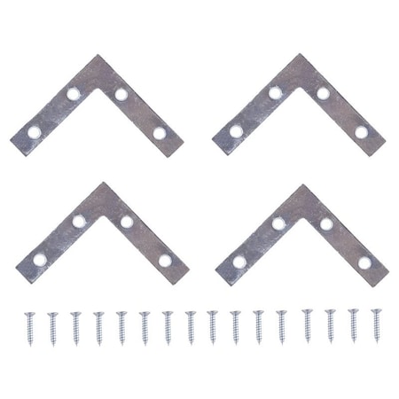 Prosource Corner Brace, 2-1/2 in L, 2-1/2 in W, 1/2 in H, Steel, Zinc-Plated, 1.6 mm Thick Material FC-Z025-C4PS