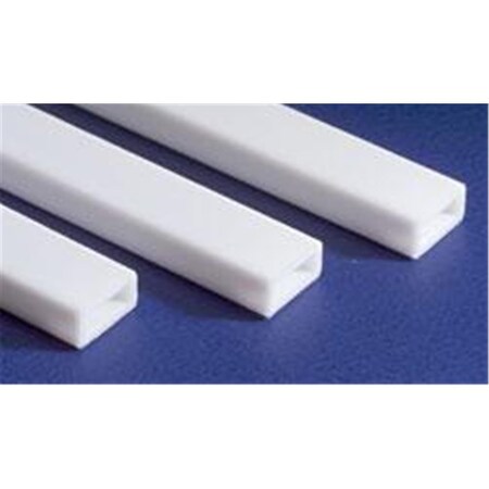 Evergreen 0.25 x 0.38 in. Styrene Rectangle Tube Railroad Building Supply, White EVG259