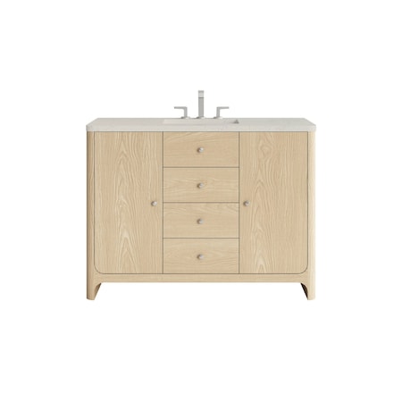 James Martin Vanities Gracyn 48" Single Vanity, Coastal Driftwood, w/ 3 CM Siberian Silestone Widespread Top D125-V48-CSD-WSFR