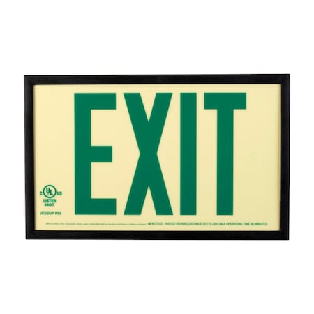 Brady Glo Exit Sign W Frame 7.5X13 1Side Gn/Wt 1056876
