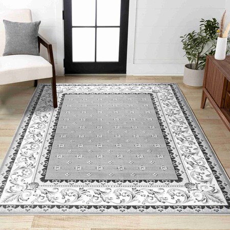 Jonathan Y Acanthus French Border Gray/Cream 8 ft. x 10 ft. Area Rug MDP504D-8