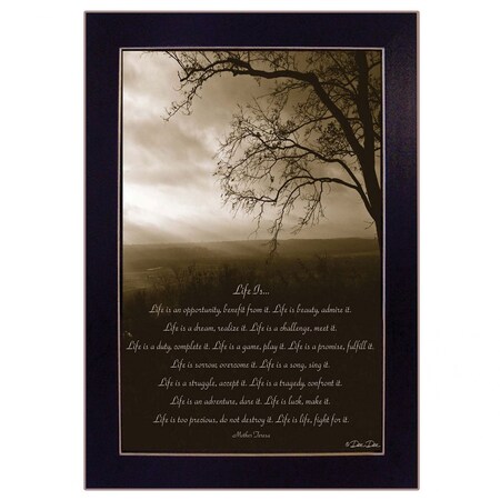 Homeroots Life Is 9 Black Framed Print Wall Art 404849
