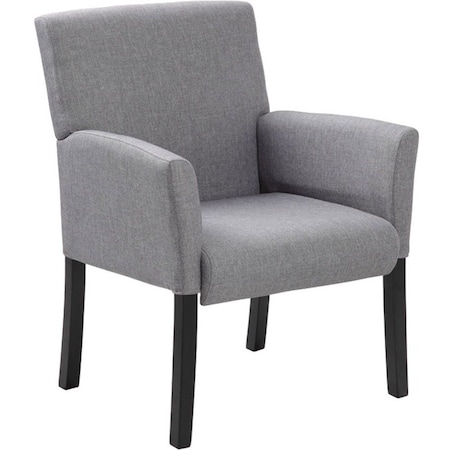 Boss Guest Chair, Gray Seat, Gray Back, 26 in W 27" L 38-1/2" H, Box, Fabric Seat B659-MG