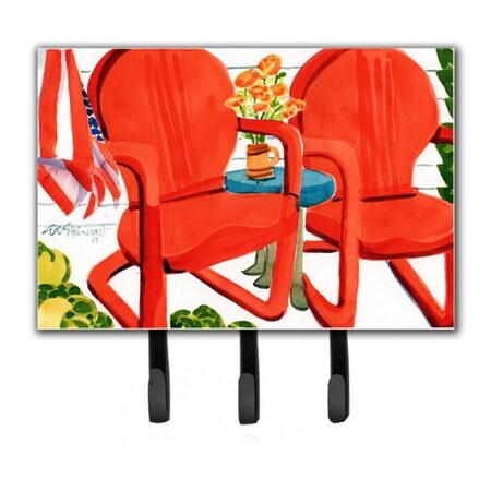 Carolines Treasures Red Chairs Patio View Leash or Key Holder 6140TH68