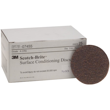 Scotch-Brite Surface Conditioning Disc, 07455, A/O Coarse, 3 in x NH, 4PK SC-DH
