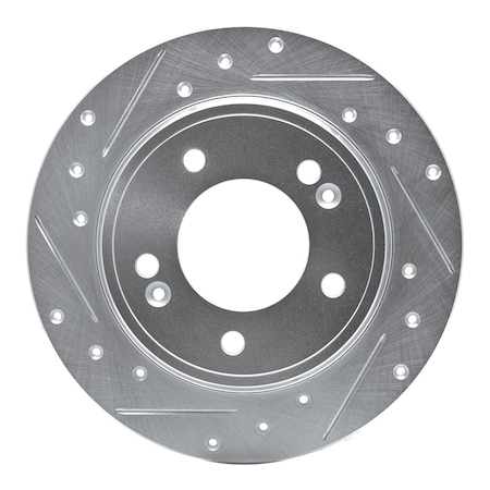 Dynamic Friction Co DFC Brake Rotor - Drilled and Slotted - Silver 631-21034L