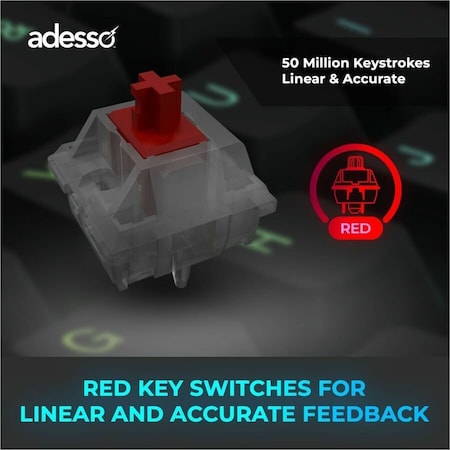 Adesso WIRED/WIRELESS/BLUETOOTH MULTI-OS ILLUMINATED MECHANICAL VIA KEYBOARD WITH COPIL EASYTOUCH1300