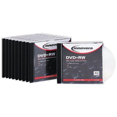 Innovera DVD Rewritable Media - DVD+RW - 4x - 4.70 GB - 10 - 120mm - 2 Hour Maximum Recording Time 46846