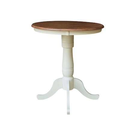 Whitewood Industries Rectangular Fixed Top Pedestal Table, 30 in W, 35.1 in L, 30 in H, Parawood, Hickory/Shell K79-30RT-6B