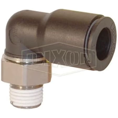 Dixon Legris by Push-In Elbow, 1/4 x 3/8 in Nominal, MNPT x Tube, 290 psi Pressure, Nylon, Domestic 31096014