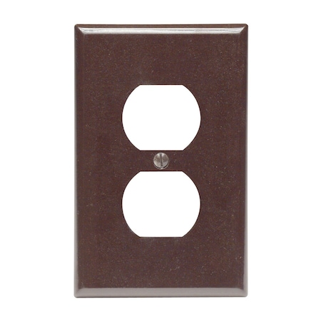 Leviton Receptacle Wallplate, Midway Size, Gang 1, Brown 80503