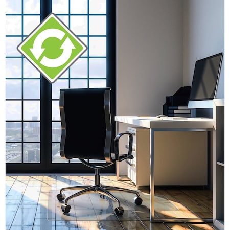 Floortex Cleartex Enhanced Polymer Lipped Chair Mat for Hard Floors, 48'' x 51'' FRECO124851LP