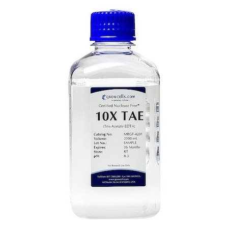 Growcells Tris-Acetate EDTA, Clear, Bottle, 2 L, PK6 MRGF-4201-6