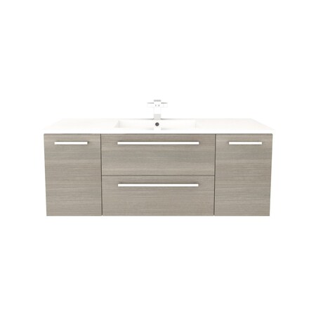 Cutler Silhouette Collection 48 in Wall Mount Bathroom Vanity - 2 Doors, 2 Drawers With Top, Aria FV-ARIA48