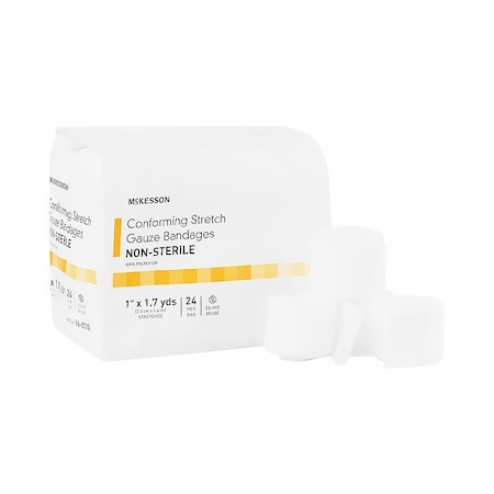 Mckesson Nonsterile Conforming Bandage, 1 Inch x 1-7/10 Yard, 24PK 16-010