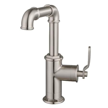 Kingston Brass One-Handle Single-Hole Bathroom Faucet with Push Pop-Up Drain, Brushed Nickel LS6008KL
