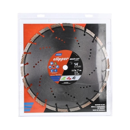 Norton Clipper Multi-Cut Diamond Blade, 14 in Dia, 0.05 mm Arbor 70184609680