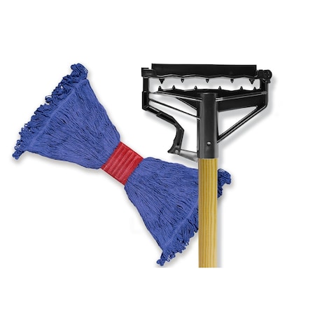 Chief Clean Wood wet mop handle with Teeth style connector, large commercial grade wet mop K-IVDRWOOD/WMOP