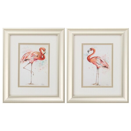 Homeroots 10" X 12" Champagne Gold Color Frame Pink Showoff, Set Of 2, 2PK 365108