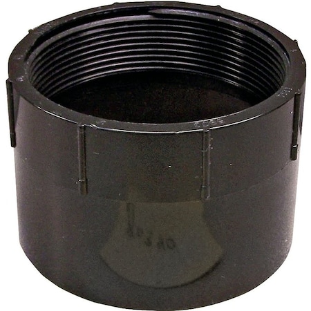 Genova CANPLAS Pipe Adapter, 112 in, FNPT x Hub, ABS, Black, SCH 40 Schedule 102891BC