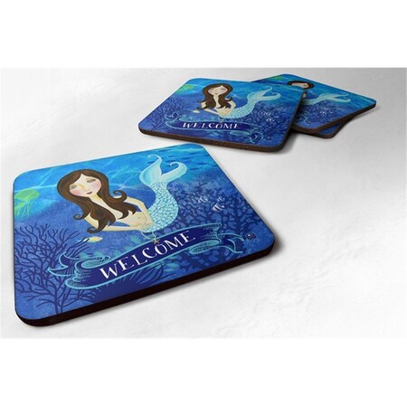 Carolines Treasures Welcome Mermaid Foam Coasters, Set of 4 VHA3010FC