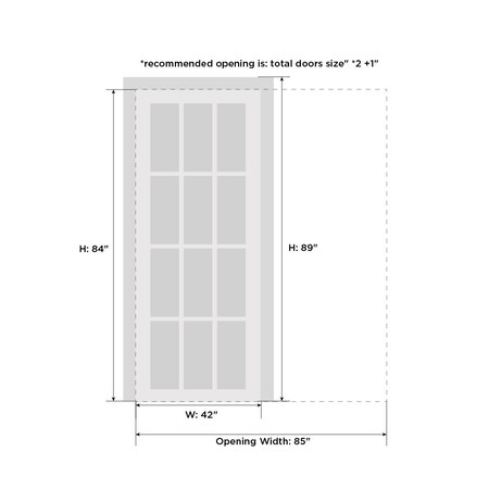 Sartodoors Sliding French Pocket Door with, Planum 0010 White Silk, Kit Trims Rail Hardware, Solid Wood Interi PLANUM0010PD-WS-4284