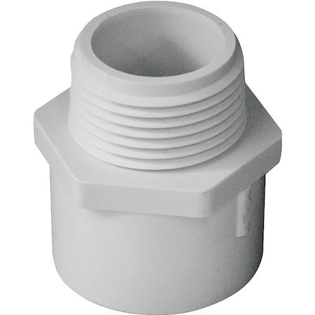 Genova LASCO Pipe Adapter, 1 in, MPT x Slip, PVC, White, SCH 40 Schedule, 450 psi Pressure 436010BC