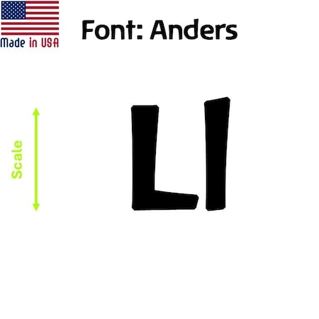 Aacc Self-Adhesive Vinyl Letter: l, Scale: 9 cm. Color: Black Font: Anders by AACC-Anders-ll-Black-M9x1