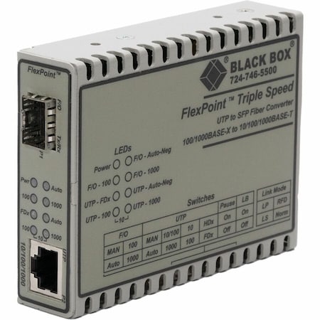 Black Box Black Box Media Converter, Ethernet to SFP Fiber, 10 Mbps LMC1017A-SFP