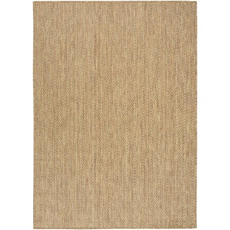 Homeroots 5' X 7' Natural Geometric Indoor Outdoor Area Rug 572784