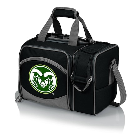 Picnic Time Family Of Brands NCAA Colorado State Rams Malibu Cooler Picnic BasketBlack with Gray Accents 508-23-175-134-0