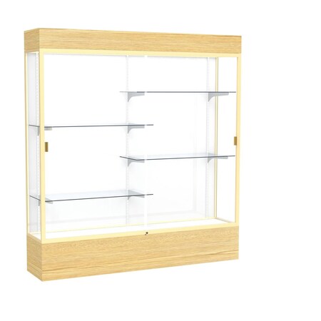 Ghent Lighted Floor Display Case 72x80x16, White, Champange 2176WB-GD-LV