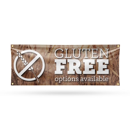 Signmission Gluten Free Options Available, 18 Inch x 48 Inch, Vinyl Banner B-30672