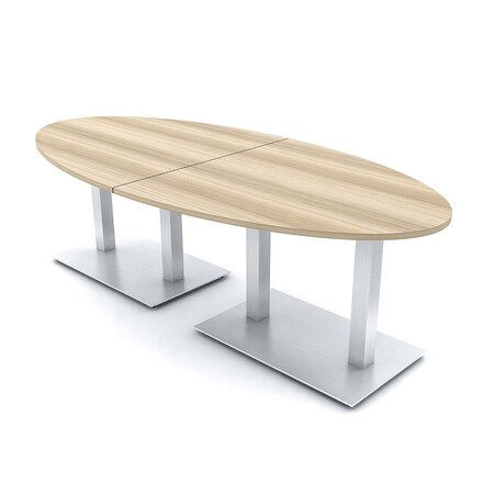 Skutchi Designs Oval Conference Table With Power Unit, 48 in W, 96 in L, Brown HAR-OVL-48X96-DOU-K525-NA