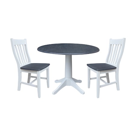 Whitewood Industries Extension Dining Tables, 45 in L, 38 in H, Parawood, 3 Piece Set K05-42DPT-27-C61-2