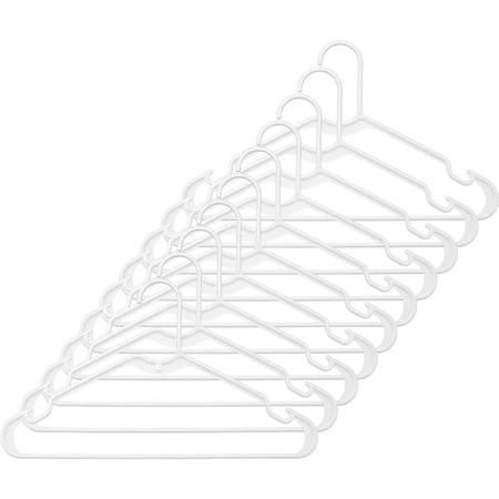 Whitmor White Tubular Plastic Clothes Hanger, 10PK 6345-8701-10-WHT