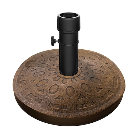 Pure Garden Heavy Duty Resin and Cement 34 lb Outdoor Umbrella Base, Bronze 50-LG1210