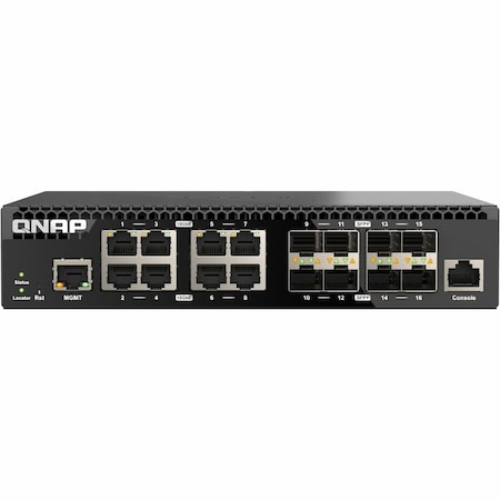 Qnap HALF-RACKMOUNT SWITCH, LAYER 2 16 PORT MANAGED SWITCH, 8 PORT OF 10GB E NBASE-T QSW-M3216R-8S8T-US