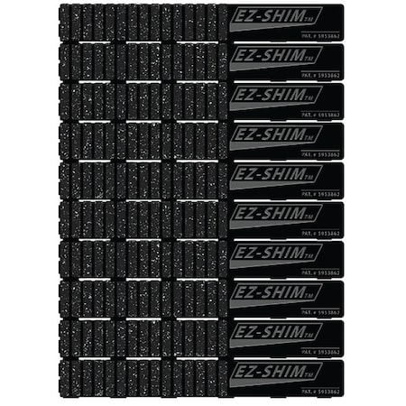 Ez Shim ETC2 Shim, 7.9 in L, 1.19 in W, 0.06 to 0.33 in Thick, Plastic, Black ETC 2